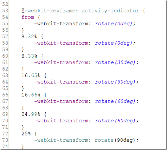 Fred Visticot blog Activity indicator with WebKit CSS animation